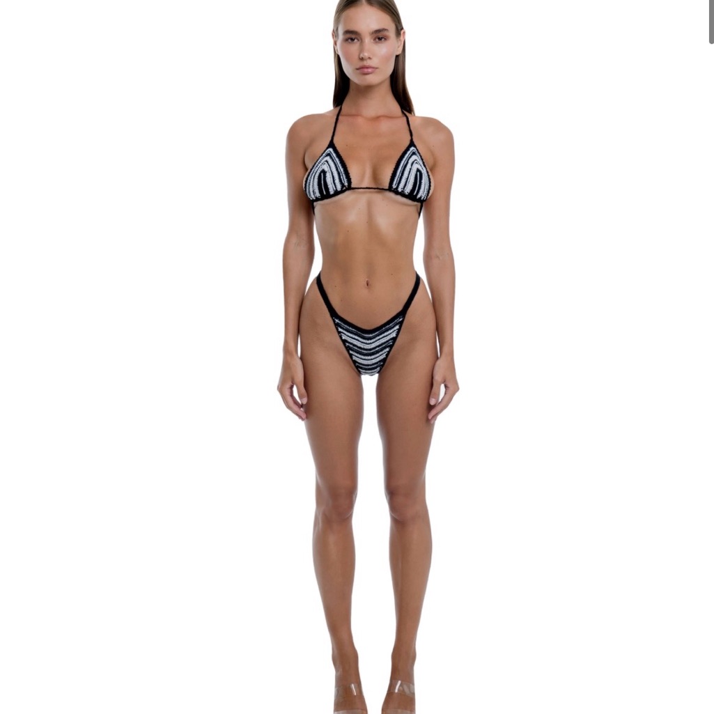 Shondel Black And White Crochet La Bon Bikini